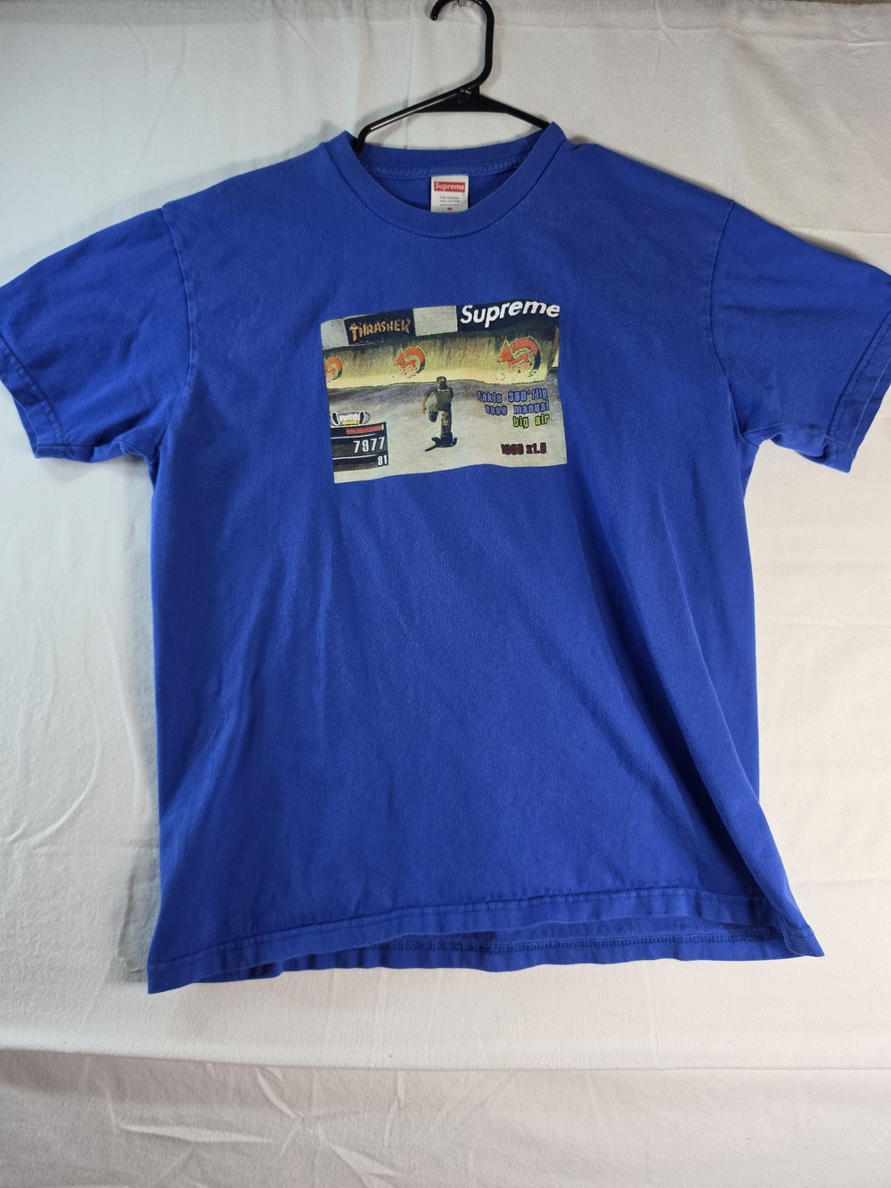 Supreme x Thrasher Game Tee Blue Size M Skate and Destroy FW21 T Shirt USA